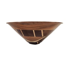Hand Made Segmented Wood Bowl w Inlay Artist Signed Groom and Dated OOAK  Turned