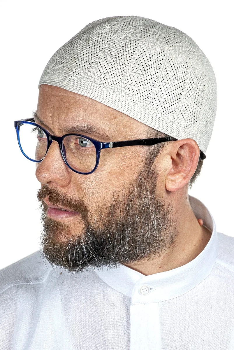 Men's Kufi Cap Islamic Prayer Hat Traditional Taqiyah – Cream One Size