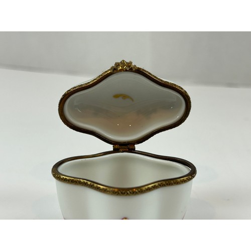 Farlin’s Limoges Francia Caja Baratija Pintada a Mano Peint Principal Enrejado Floral - Imagen 7 de 12