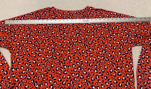 Cabana by Crown & Ivy Women's a size XL Red Blue Long Sleeve Leopard Print Top - Picture 6 of 10