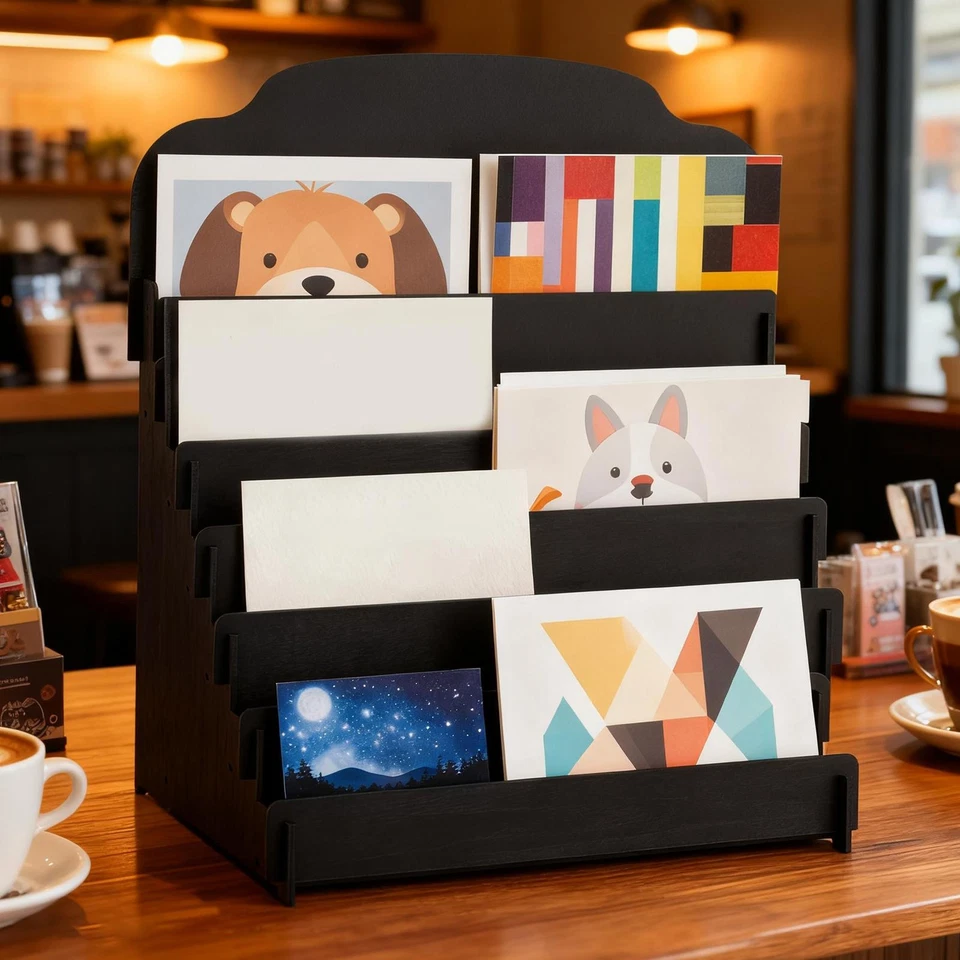 Holz-Grußkartenständer für Postkarten, Broschüren, Fotos, Aufkleberhalter - Bild 3 von 4