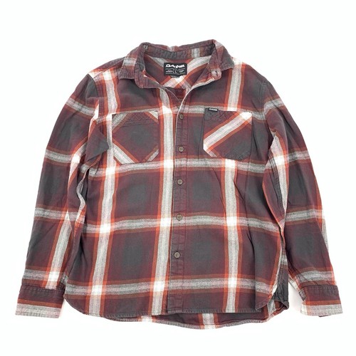Dakine Flannel Plaid Button Down Long Sleeve Shirt Size Large Mens Red Black L - Picture 1 of 6