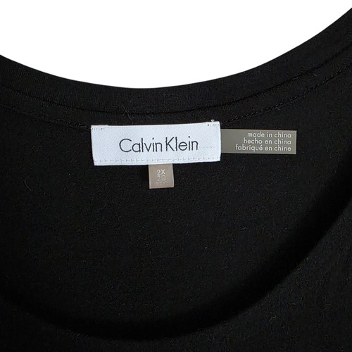 Calvin Klein Plus Size Lace-Skirt Maxi Dress - 2X, Scoop Neck, Sleeveless, Black - Picture 8 of 11