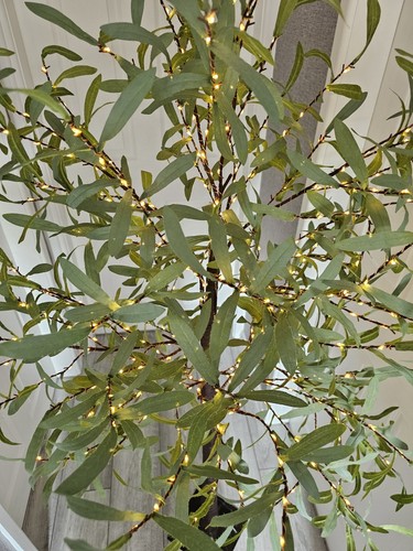Pianta di Olivo Artificiale con Albero Preilluminato Led Bianco Caldo - Foto 4 di 11