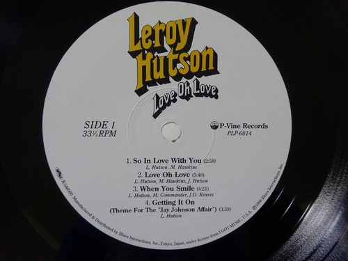 Leroy Hutson Love Oh Love P-Vine Records PLP-6814 Japan Shrink VINYL LP - Bild 3 von 3