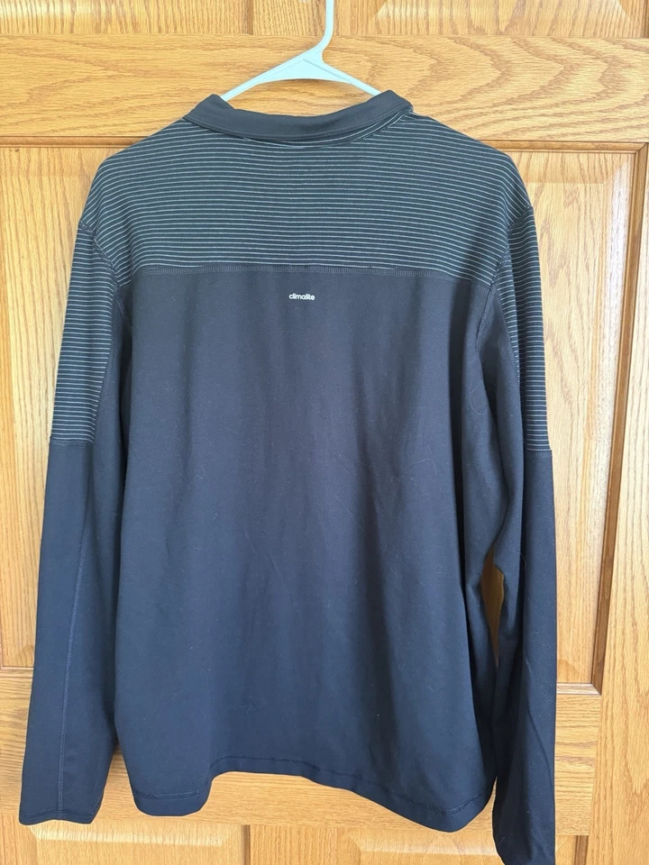 Pullover Adidas para mujer Climalite 1/2 cremallera negro a rayas 2XL entrenamiento correr Foto 2 de 4