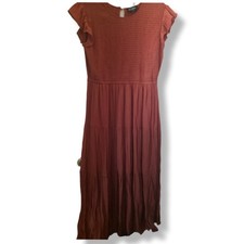 Sweet Wanderer  Size XL Rust Orange Flutter Sleeve Boho Maxi Dress