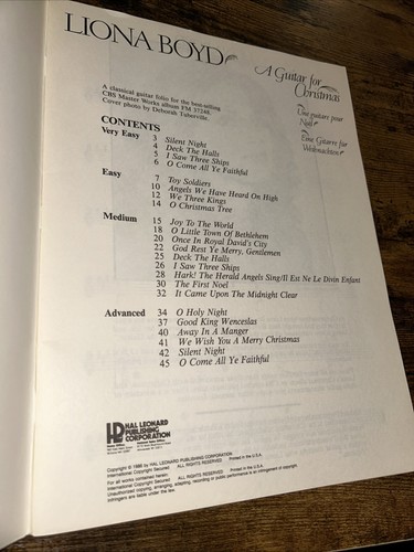 LIONA BOYD Songbook A GUITAR FOR CHRISTMAS Sheet Music Notation Classical - Picture 3 of 5