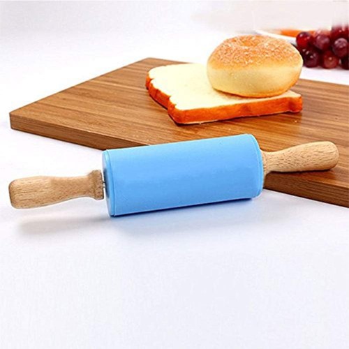 Koogel 9 Zoll Mini Nudelholz, 2 Stück Holzgriff 9 Zoll, orange und blau - Bild 5 von 8