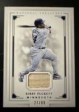 2016 National Treasures #57 Kirby Puckett GU Bat #27/99 SILVER Minnesota Twins