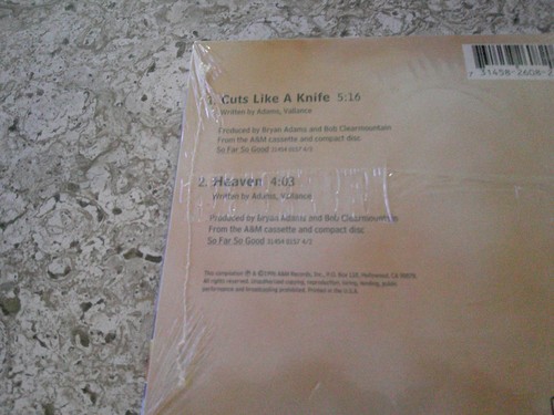 Bryan Adams "Cuts Like A Knife / Heaven" CD Sealed. A&M Records 31458 1418 2. - Imagen 3 de 3