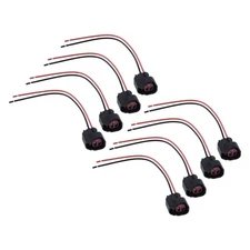 8pc Fuel Injector Connector Wiring Plug Clips EV6 EV14 Pigtail Cut fit for Ford