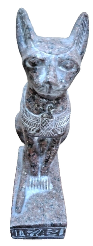 Ancient Egyptian Cat Goddess Bastet Isis Statue - Heavy Granite Stone, 2... - Picture 7 of 16