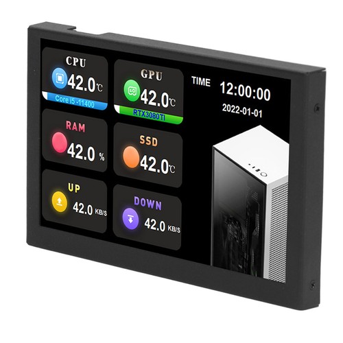 Black 5 Inch IPS USB Mini Screen PC CPU GPU RAM Data Monitor For AIDA64 - Afbeelding 3 van 23