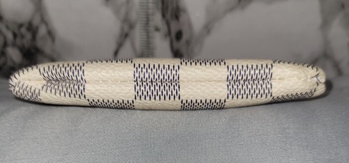 Luxus LV-inspiriertes Münzetui Damier Azur weiß mit Schlüsselanhänger - Bild 3 von 11