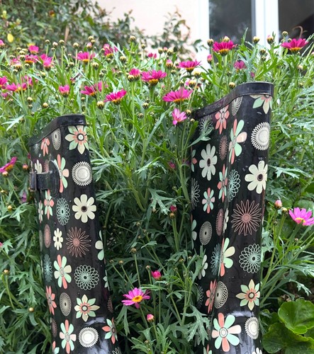 Werlygos Mujer Botas de Goma de Lluvia Diseño Flor Alto Talla 7 Jardinería Nieve - Imagen 15 de 24