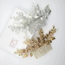 Roman Leaf Cluster Bridal Hair Comb, Big Wedding Decorative Hair Comb for Bride