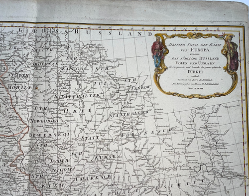 EASTERN EUROPE BALKANS 1788 D'ANVILLE & SCHRAEMBL ANTIQUE WALL MAP 18TH CENTURY - Picture 2 of 17