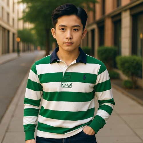 Polo by Ralph Lauren weiß grün gestreift Jugend Jungen Gr. S (8)