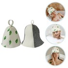 2 Pcs Bath Hats Felt Sauna Hats Thick Absorbent Comfortable Sauna Hats for Sauna