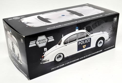 Model Icons 1/18 Jaguar Mk2 Leicestershire Rutland Police Diecast Model Car - Picture 2 of 17