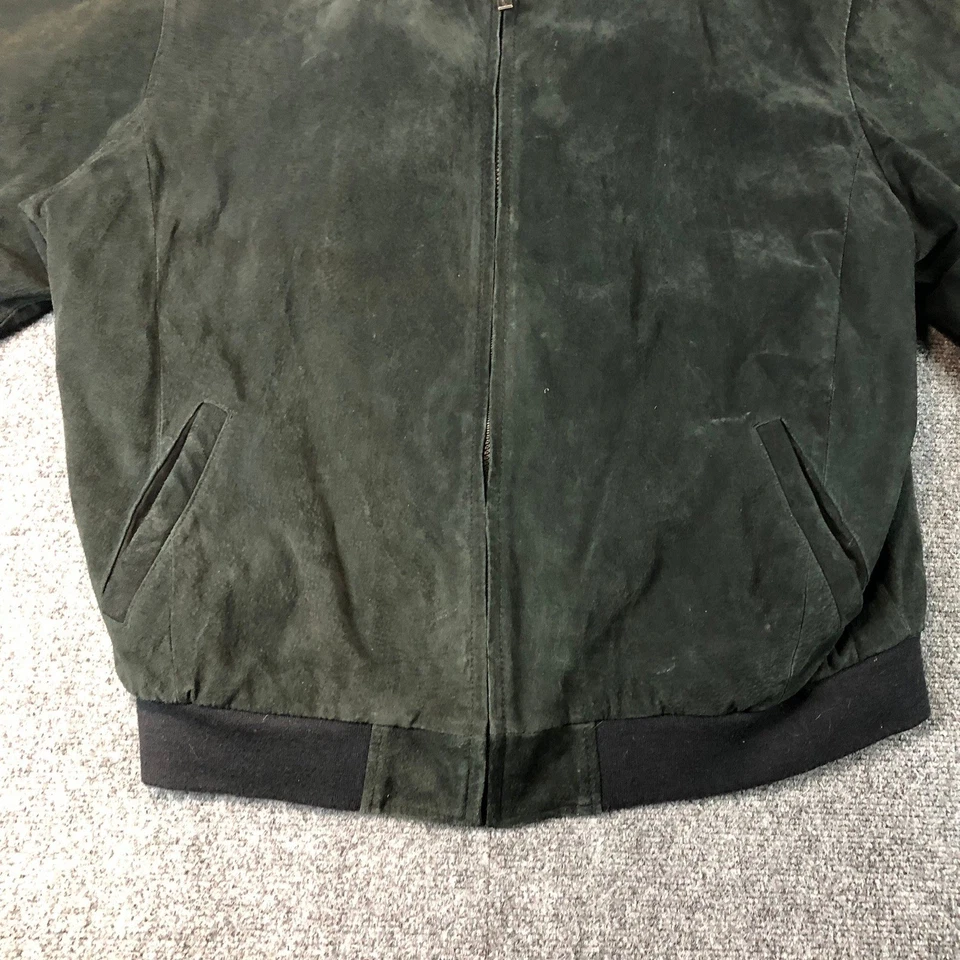 Chaqueta de bombardero vintage Reed Since 1950 para hombre XLT gamuza abrigo negro años 90 Y2K Foto 3 de 4