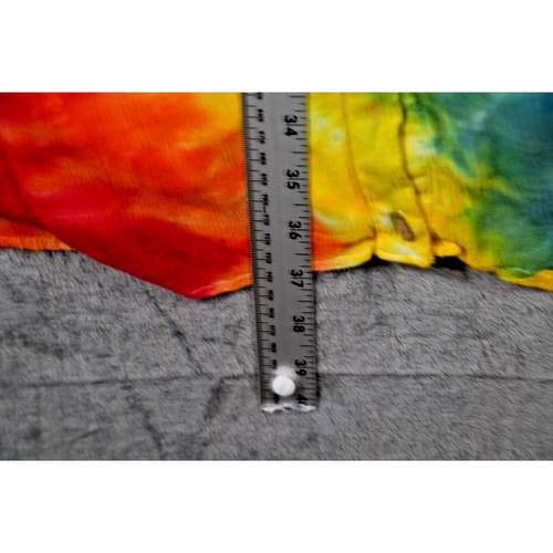 Vestido JD Williams Arco Iris Tie-Dye Manga Larga Botón XL Boho - Imagen 3 de 6