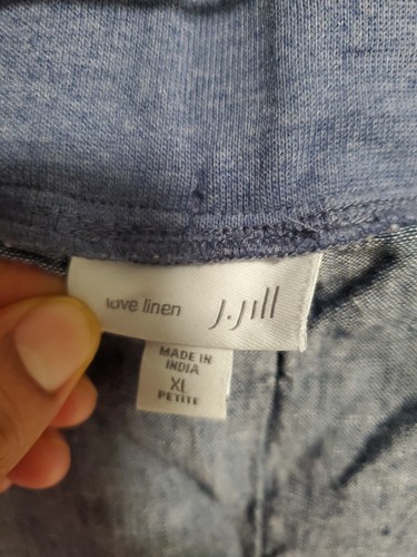 J. Jill Linen Ankle Pants Women's Sz XLP Blue Pull-On Casual Spring NWT!! - Picture 3 of 9