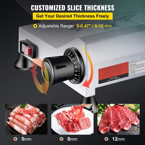 Sin marca Cortadora de Jamón Eléctrica 250 mm 350-400 rpm Acero Inoxidable - Imagen 4 de 11