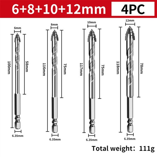 Eccentric Drill Bit Set Four-Flute Sawtooth Eccentric Drill Bit High Hardness US - Picture 15 of 21