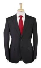 Hugo Boss Gray Black Striped Peak Lapel 2-Btn Slim Fit Suit Journey/Sharp 38R