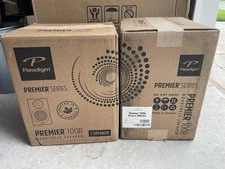 Pair Paradigm Premier 100B Bookshelf speakers (Gloss White)New In Box