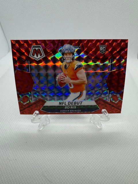 2024 Panini Mosaic - NFL Debut Bo Nix #271 Red Mosaic Prizm (RC)