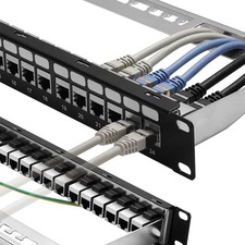Patch Panel 24 Port Cat6A with Inline Keystone 10G Support, Coupler Patch Pan...