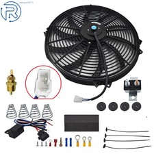 16 Inch Electric Radiator Fan 3000 Cfm 12v Thermostat Wiring Switch Relay Kit