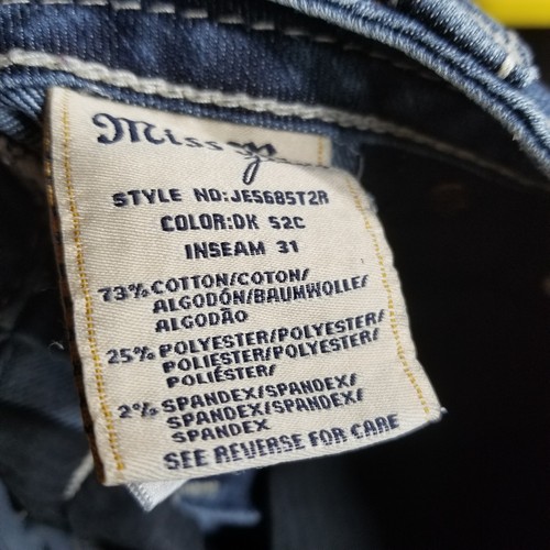 Miss Me Jeans Damen 28 Straight Embellished Nieten Cross Fleur De Lis - Bild 5 von 10