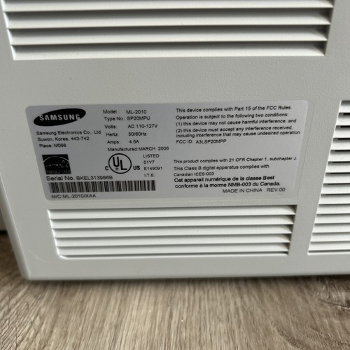 Samsung ML-2010 Laser Printer Monochrome Workgroup Tested Works Needs Toner READ - Picture 8 of 10