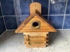 BIRD NEST BOX, BIRD HOUSE, BIRD TABLE, LOG CABIN, PINE & OAK, HIGH QUALITY, LOOK