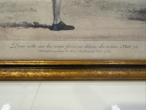 Lot Of 2 James Gwyn Delin Vintage Framed Artwork Fencing Dual 1763 - Picture 4 of 10