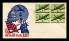 US COVER AIR MAIL 8C FDC SCOTT C26 BLOCK OF 4 THERMOGRAPHED STAEHLE SMARTCRAFT