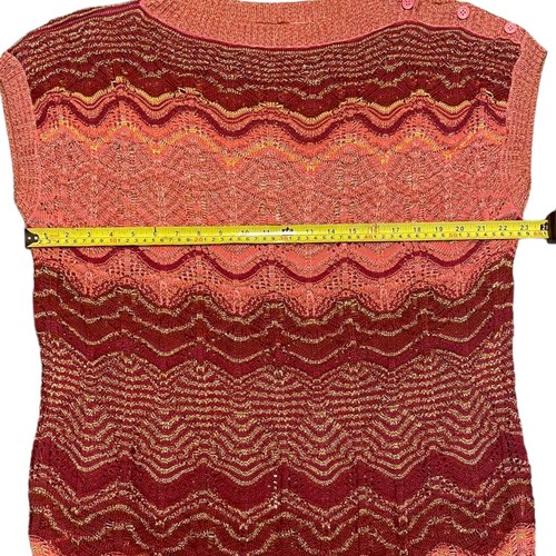 Vestido Camisa Túnica Missoni Vintage Oro Rosa Onda Metálica Talla 42 - Imagen 12 de 14