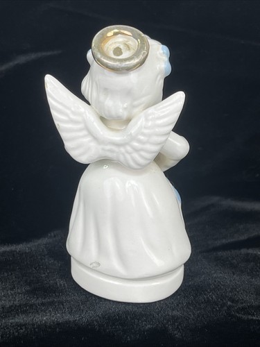 Vintage Napco February Birthday Angel Heart Figurine To My Valentine Gold Halo - Picture 6 of 8
