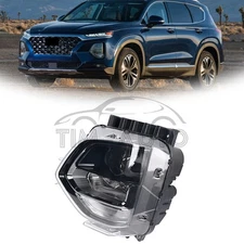 Left Driver Side Headlight For 2019-2020 Santa Fe Black Housing