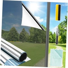Window Privacy Film One Way with Installation Tools, 29.5" x 78.7" Silver