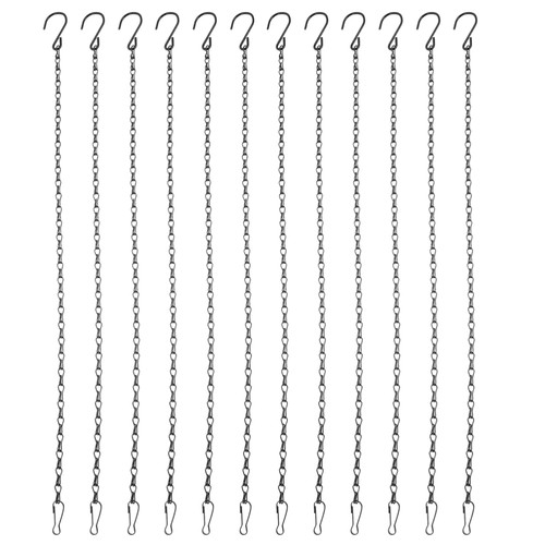 Cadenas colgantes de metal 12 piezas 50 cm para macetas comederos y linternas para aves negras - Imagen 10 de 12