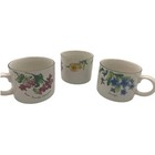 Sue Zipkin Sakura Majesticware Geranium Floral Mugs Set of 3 Tea Cups 1997 EUC