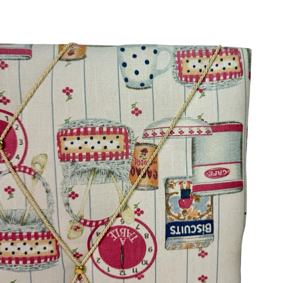 Vintage Hand Made Fabric Notice Board In Vintage Fabric Cottagecore - Image 4 of 4