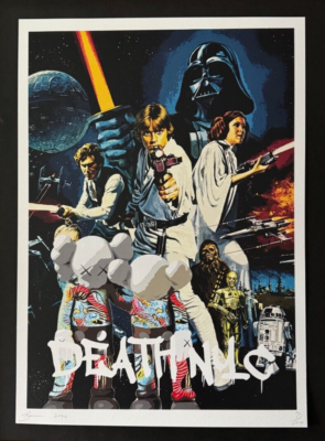 DEATH NYC DB189 ポスター スターウォーズ STAR WARS DEATH NYC Hand Signed LARGE Print Framed 16x20in COA STAR
