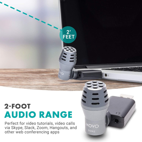 Movo DOM2-USB Mini Omnidirectional USB Laptop Microphone for Computer or Macbook - Photo 3/12