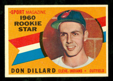 1960 TOPPS # 122 DON DILLARD RC NR MINT MT  90 CENTS SHIPPING